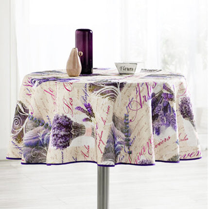 Nappe ronde 160 cm Arles lavande ref 74168 M  anti tache sans repassage