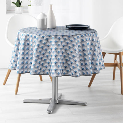 Nappe ronde 1M60 référence 2008v12 bleu anti tache sans repassage
