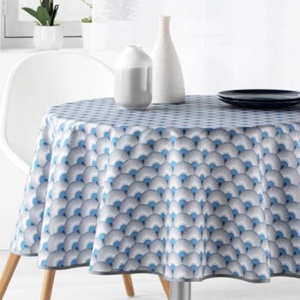 Nappe ronde 1M60 référence 2008v12 bleu anti tache sans repassage