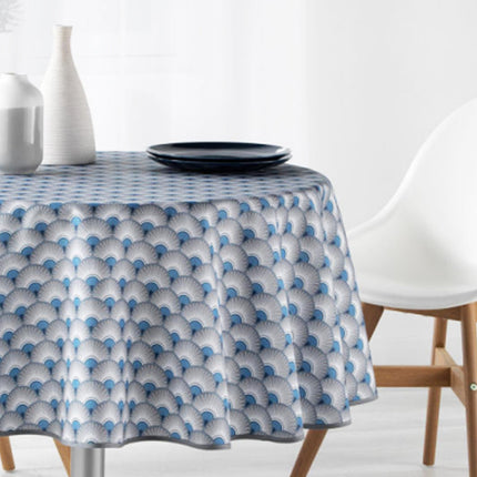Nappe ronde 1M60 référence 2008v12 bleu anti tache sans repassage