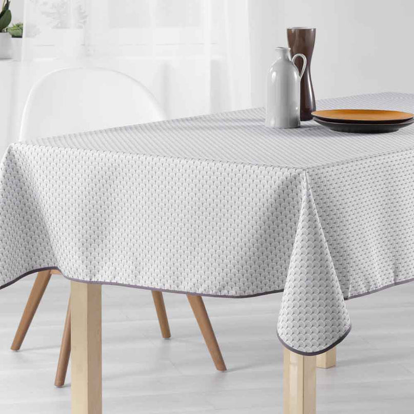 Nappe carrée provençale 1m80 x 1m80 réf 2009 V4 gris Anti tache et infroissable