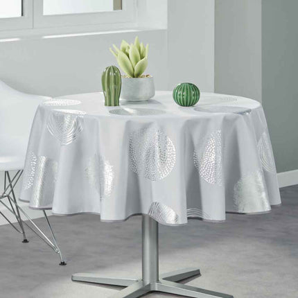 Nappe ronde 1m60 gris Argentée Réf 105510 Antitache infroissable