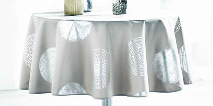 Nappe ronde 1m60 gris Argentée Réf 105510 Antitache infroissable