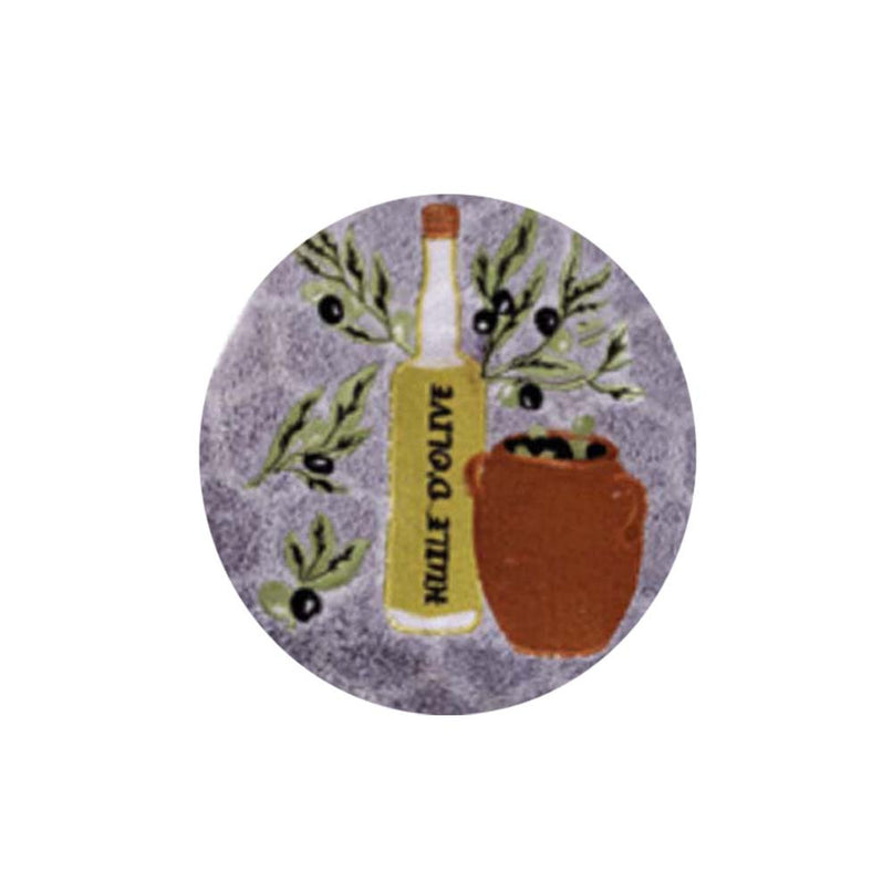 Essuie main rond en éponge Tissage Jacquard huile d'olive gris perle Qualité Premium