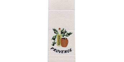 Essuie main rectangle en éponge Tissage Jacquard brodé huile d'olive écru 50 cm X 70 cm Qualité Premium