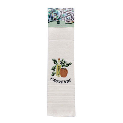 Essuie main rectangle en éponge Tissage Jacquard brodé huile d'olive écru 50 cm X 70 cm Qualité Premium