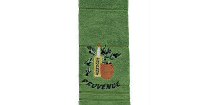 Essuie main rectangle en éponge Tissage Jacquard brodé huile d'olive vert Qualité Premium 50 cm x 70 cm