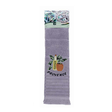 Essuie main rectangle en éponge Tissage Jacquard brodé huile d'olive gris Qualité Premium 50 cm x 70 cm