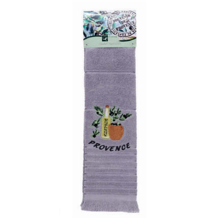 Essuie main rectangle en éponge Tissage Jacquard brodé huile d'olive gris Qualité Premium 50 cm x 70 cm