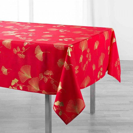 Nappe Bloomy rouge Or 3m x 1m50 anti tache et infroissable