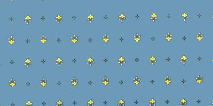 Tissu au mètre coton provençale vence Bleu Jaune all over largeur 140 cm