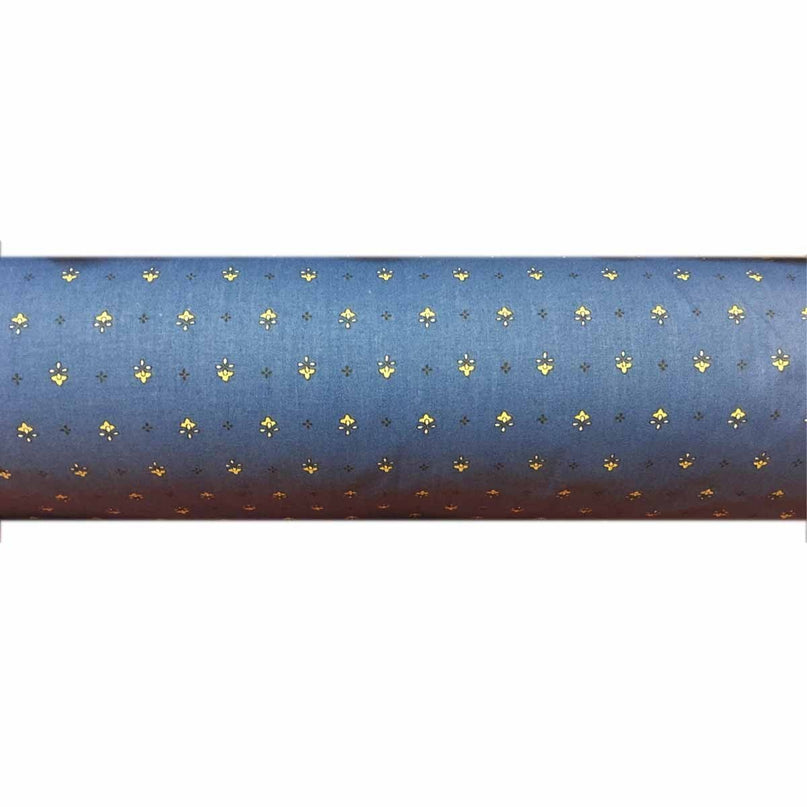 Tissu au mètre coton provençale vence Bleu Jaune all over largeur 140 cm