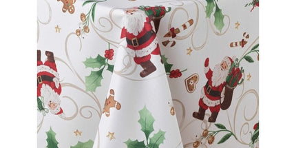 Nappe Noël rectangle père noël blanc Anti tache Infroissable 2m x 1m50