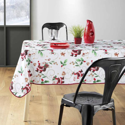 Nappe Noël rectangle père noël blanc Anti tache Infroissable 3m x 1m50