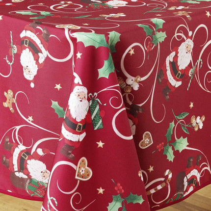 Nappe Noël rectangle père noël rouge Anti tache Infroissable 2m x 1m50