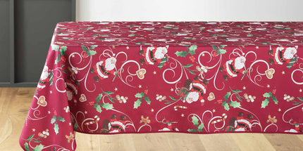 Nappe Noël rectangle père noël rouge Anti tache Infroissable 2m x 1m50
