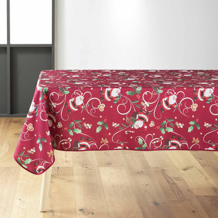 Nappe Noël rectangle père noël rouge Anti tache Infroissable 2m x 1m50
