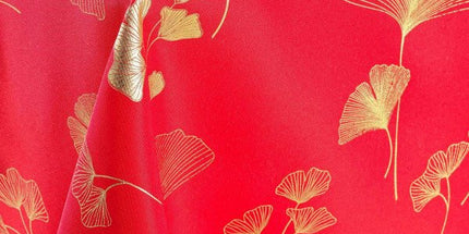 Nappe rectangle Bloomy rouge Or 2m40 x 1m50 anti tache et infroissable