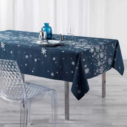 Nappe de Noël constellation marine argent 2m40 x 1m50 anti tache infroissable