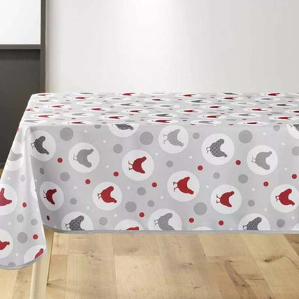 Nappe rectangle suzette gris motif poule 2m40 x 1m50 anti tache infroissable