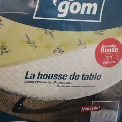 Protège table gomme rond élastiqué 1 m 35 pour une table ronde  de 1m 15 à 1m 25