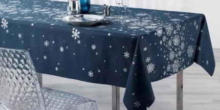 Nappe de Noël constellation marine argent 3m x 1m50 anti tache infroissable