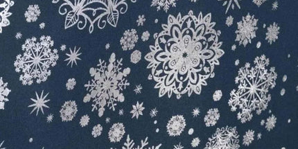 Nappe de Noël constellation marine argent 3m x 1m50 anti tache infroissable