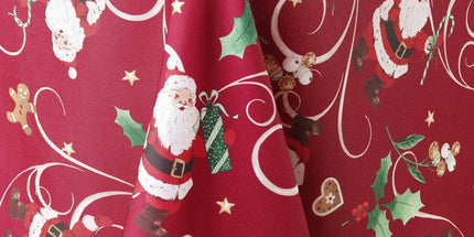 Nappe Noël rectangle père noël rouge Anti tache Infroissable 3m x 1m50