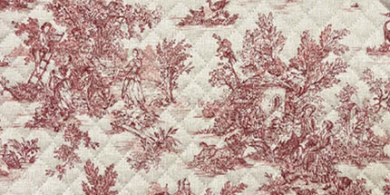 Set de table Toile de Jouy mini pastorale couleur lin rouge coton