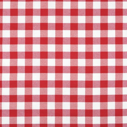 Tissu au mètre vichy rouge carreau 2,5cm x 2,5 cm coton polyester tissé teint160 cm de large