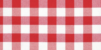 Tissu au mètre vichy rouge carreau 2,5cm x 2,5 cm coton polyester tissé teint160 cm de large