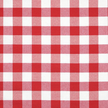 Tissu au mètre vichy rouge carreau 2,5cm x 2,5 cm coton polyester tissé teint160 cm de large