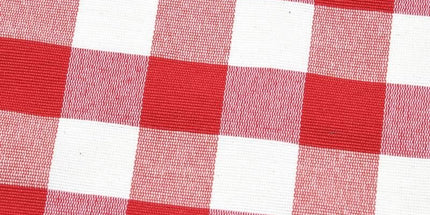 Tissu au mètre vichy rouge carreau 2,5cm x 2,5 cm coton polyester tissé teint160 cm de large