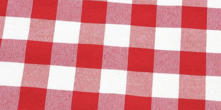 Tissu au mètre vichy rouge carreau 2,5cm x 2,5 cm coton polyester tissé teint160 cm de large