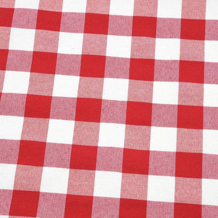 Tissu au mètre vichy rouge carreau 2,5cm x 2,5 cm coton polyester tissé teint160 cm de large