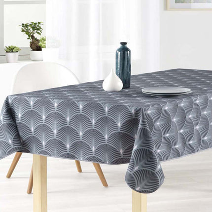 Nappe ronde coquille 160 cm ref 2020 V6 Anti tache et infroissable polyester gris
