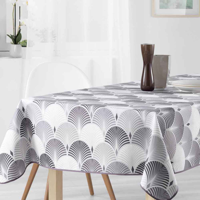 Nappe rectangle 2m40 x 1m50 ref 2020 V1 Anti tache et infroissable coquille gris clair