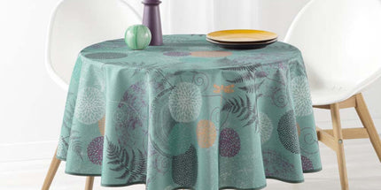 Nappe ronde 1m60 Référence i260 N3 Libellule verte Anti tache et infroissable