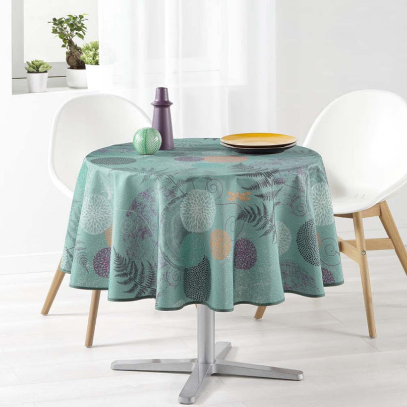 Nappe ronde 1m60 Référence i260 N3 Libellule verte Anti tache et infroissable