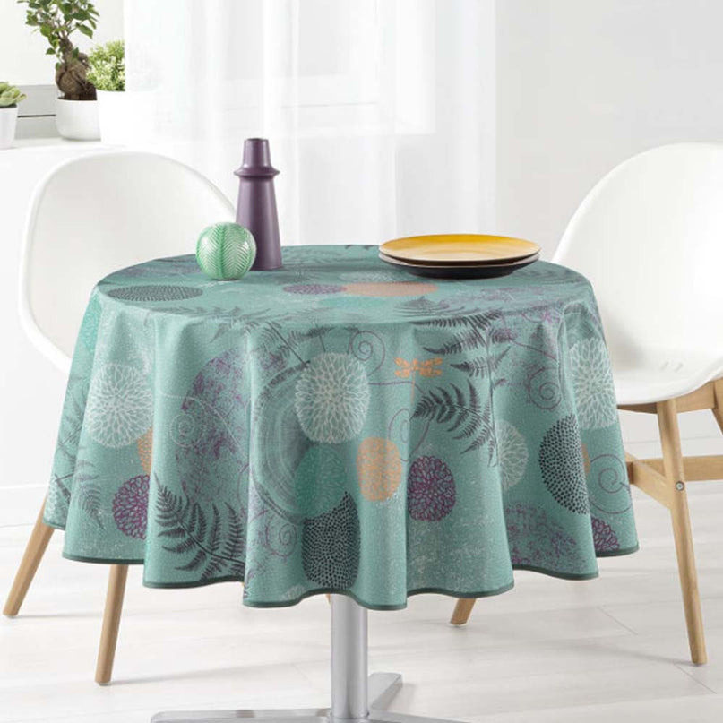 Nappe ronde 1m60 Référence i260 N3 Libellule verte Anti tache et infroissable
