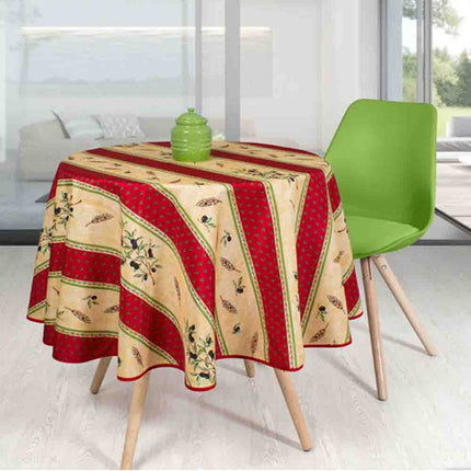 Nappe ronde 1m60 ref 72680 OR rouge olive anti tache infroissable