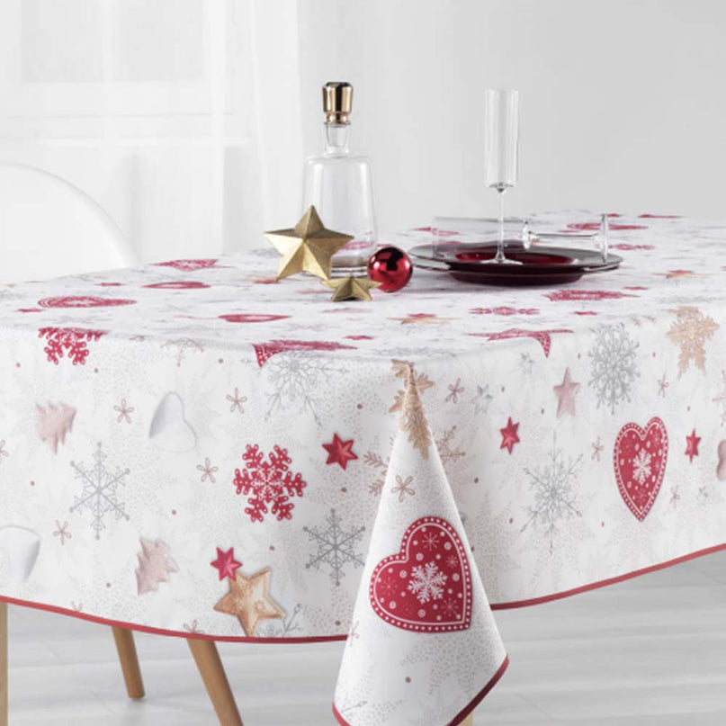 Nappe rectangle de NOEL 3m x 1m50 Réf I 544 anti tache et infroissable polyester multicolore