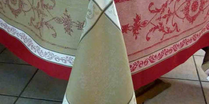 Nappe carrée jacquard 3m/1m60 montmirail rouge
