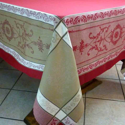 Nappe carrée jacquard 3m/1m60 montmirail rouge