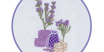 Torchon Essuie main rectangle en éponge Tissage Jacquard brodé herbier sachet de lavande blanc 50 cm X 70 cm Qualité Premium