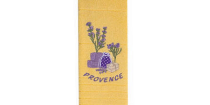 Torchon Essuie main rectangle en éponge Tissage Jacquard brodé herbier sachet de lavande jaune 50 cm X 70 cm Qualité Premium
