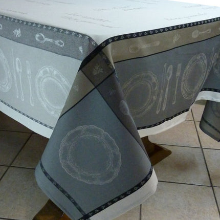 Nappe jacquard 3m50/1m60 coton tissé téflon bon appétit