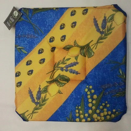 Coussin de chaise mimosa lavande citron bleu