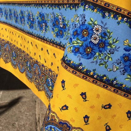 Nappe  coton enduit plastifiée tradition jaune 2 m / 1m55