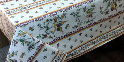 Nappe Faïence de Moustiers rose  2m/1m50  ENDUT PLASTIFIE